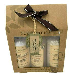 Tuscan Hills Body Care Gift Set Lotion Body Wash Bath Salts New in Package